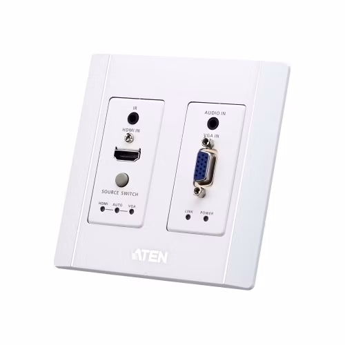 Aten HDMI &amp; VGA HDBaseT Transmitter with US Wall Plate / PoH (4K@100m) (HDBaseT Class A)