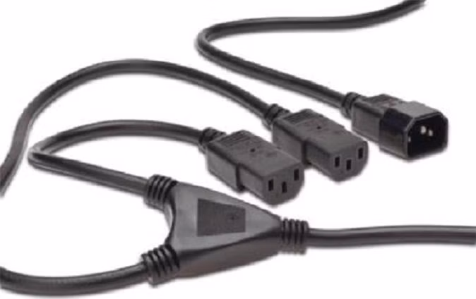 Digitus Napájecí kabel Rozbočovací, C14 - C13 2x, M / F, 1,7m, H05VV-F3G 1.0qmm / 0.75qmm, bl