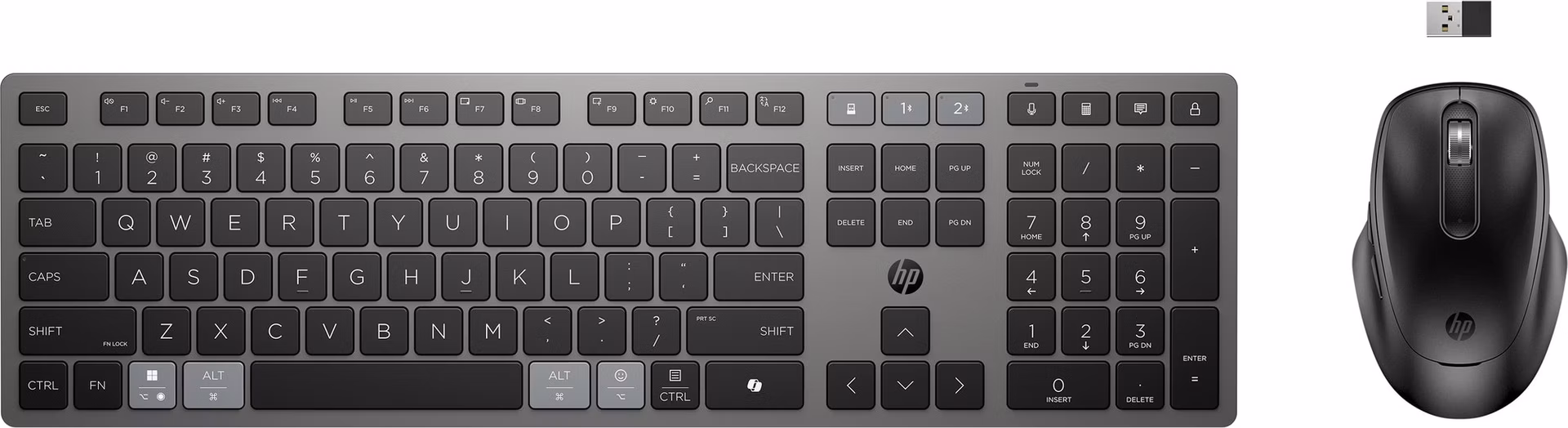 HP 725 Multi-Device Rechargeable Wireless Keyboard and Mouse Combo