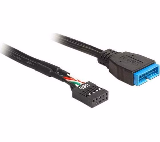 Delock kabel USB 2.0 pinový konektor samice > USB 3.0 pinový konektor samce