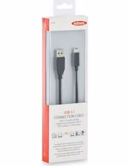 Edfnet Připojovací kabel USB typu C, typ C na A M/M, 1,0 m, 3A, 5 GB, verze 3.0, bl