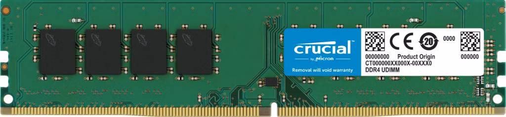 Crucial 32GB DDR4 3200MHz UDIMM CL22  (16Gbit)