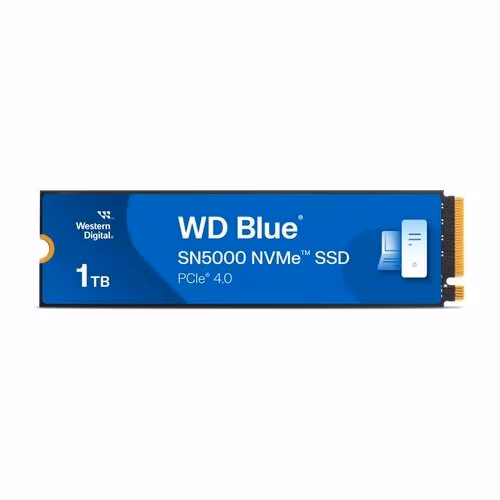 WD Blue SN5000 SSD 1TB M.2 NVMe Gen4 5150/4900 MBps