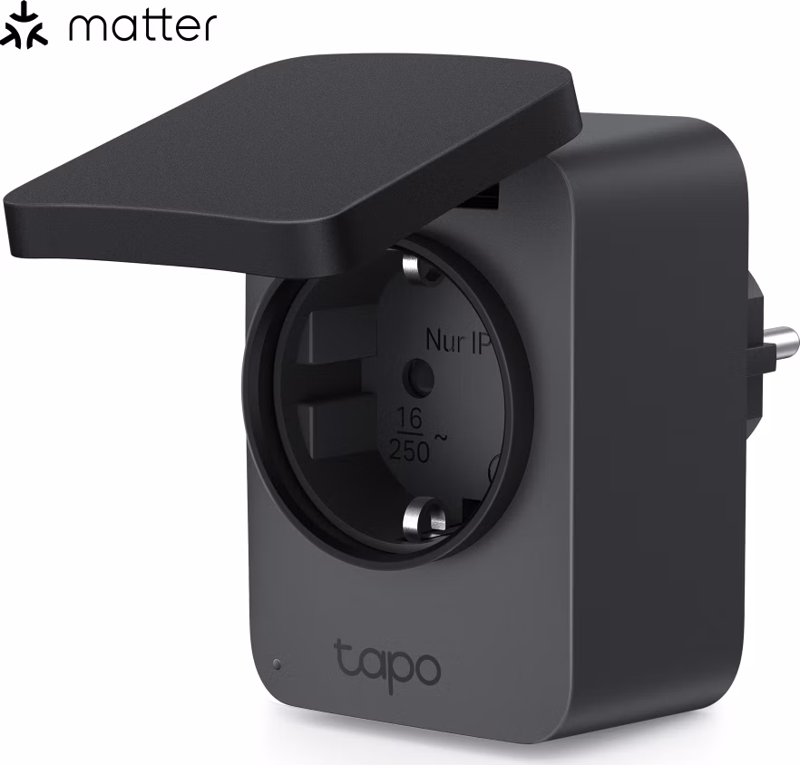 TP-Link Tapo P410M venkovní chytrá WiFi mini zásuvka (3680W,16A,2,4 GHz,BT,IP54,Matter certified)