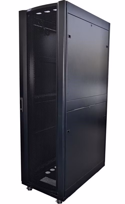 BAZAR - LEXI-Net 19" stojanový rozvaděč 42U 800x1000 rozebiratelný, kolečka, 1000kg, perforované dveře, černý-rozbaleno