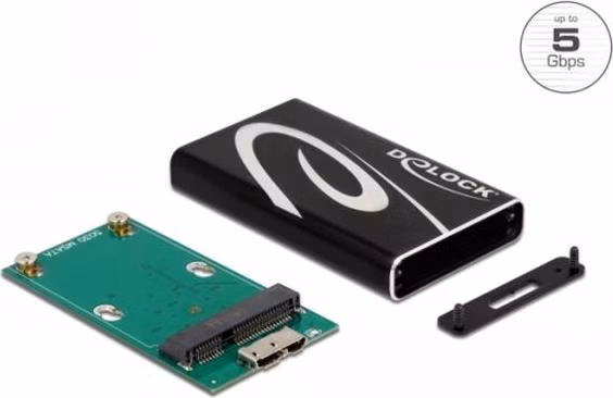 Delock Externí pouzdro s USB SuperSpeed na SSD mSATA