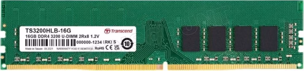 DDR4 DIMM 16GB 3200MHz TRANSCEND 2Rx8 1Gx8 CL22 1.2V