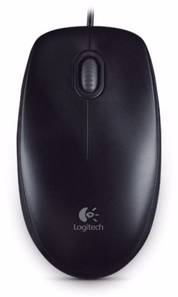 Logitech B100/Kancelárska/Optická/800 DPI/Drôtová USB/Čierna