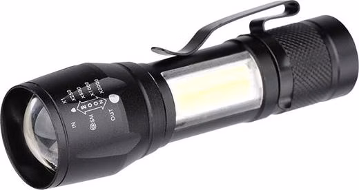 Solight LED kovové svietidlo nabíjacie, 150+60lm, Li-Ion, čierna