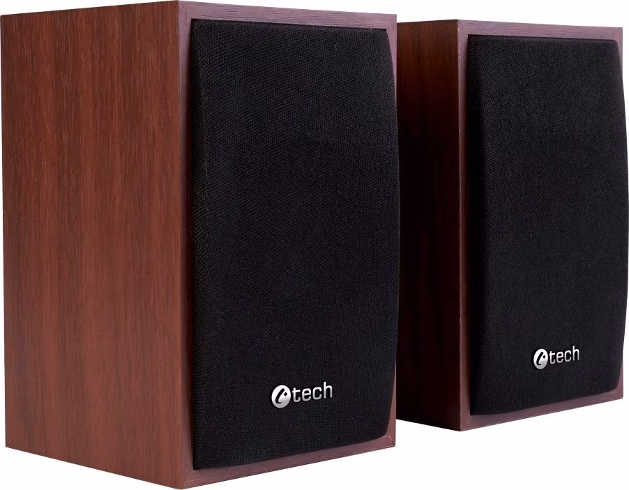 C-TECH reproduktory SPK-09, 2.0, dřevěné, USB napájení, 4W, 3,5mm jack
