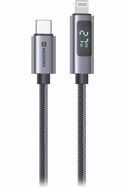 Swissten LCD kabel USB-C / lightning 1m