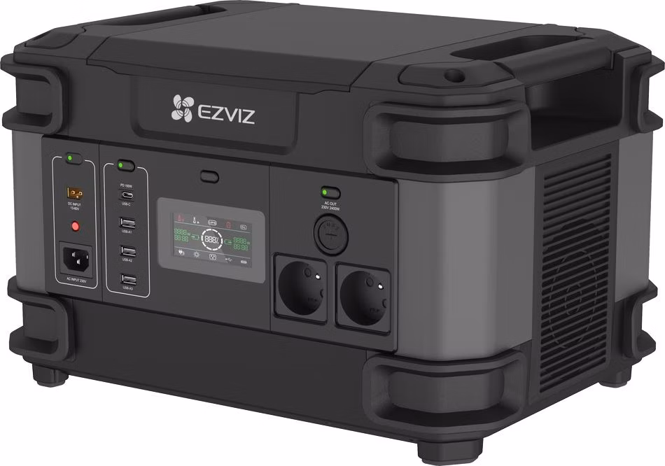 EZVIZ nabíjecí stanice PS1300/ výkon 2000W/ baterie LFP/ kapacita 1324Wh/ 13 portů/ hmotnost 23kg/ černá