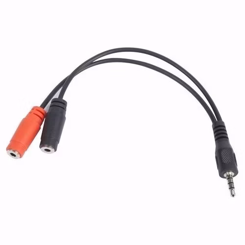 Gembird adaptér 1 x 3.5 mm 4-pin miniJack (M) na 2 x 3.5 mm jack (F) pre zapojenie headsetu do notebooku, 0.2 m