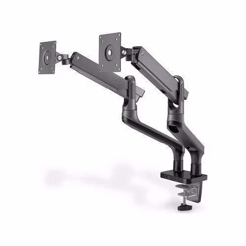 DIGITUS Dvojitý upínací držák monitoru s plynovou pružinou 17-32 ", max. 2 x 9 kg, šedá VESA: 75x75, 100x100