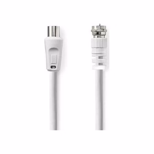 Nedis CSGL41800WT30 - Satelitní a Anténní Kabel | F zástrčka - IEC (Koax) Zástrčka | 75 Ohm | Dvojité Stínění | 3m | Bíl