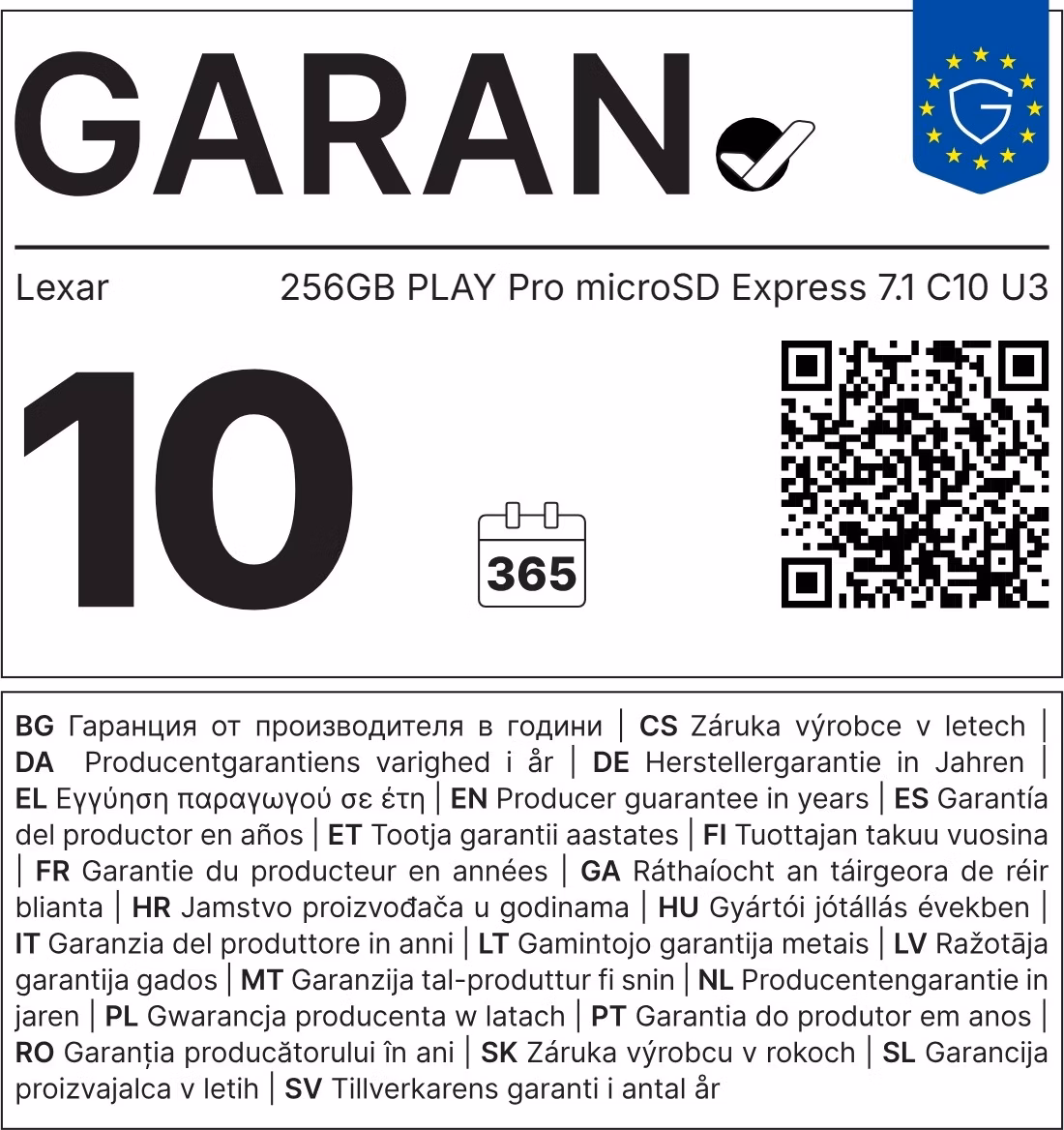 Lexar 256GB PLAY Pre microSD Express 7.1 C10 U3