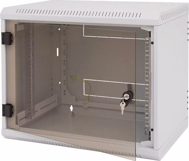 Triton 19" rozvaděč nástěnný jednodílný 6U/500mm celoskleněné dveře, s otvory pro ventilátory