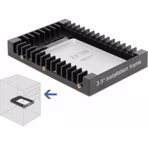 Delock 3.5” instalační rámeček SATA pro 2.5” černá