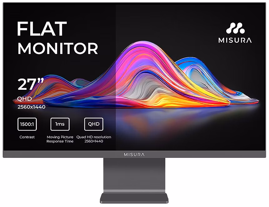 MISURA 27" LED VIVA P26M2741QKAG01/ IPS/ 2560x1440 (QHD)/ 1ms/ 350 cd/m2/ 1500:1/ HDMI/ DP/ USB-C/ vesmírně šedý