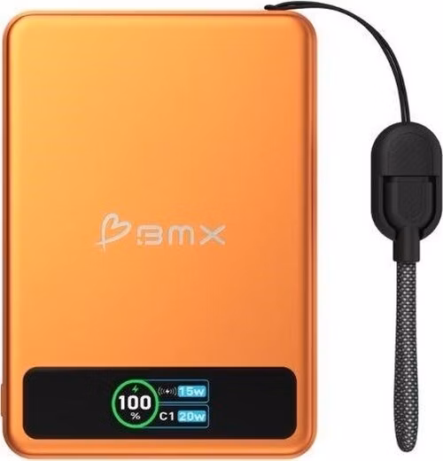 BMX SolidSafe™ 5K Solid-State Magnetic Power Bank, Orange