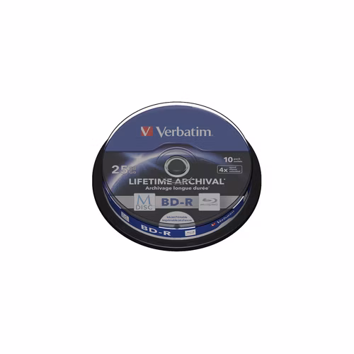 VERBATIM M-DISC BD-R SL 25GB, 4x, printable, spindle 10 ks