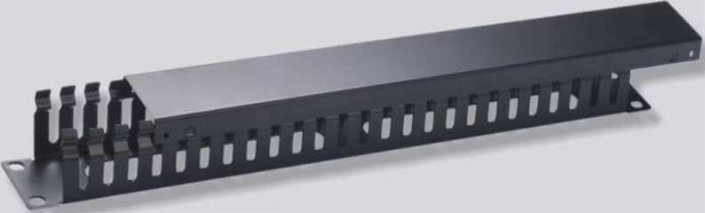Vyvaz.panel 19"1U kov Lišta Priechodný čierny 45mm hl