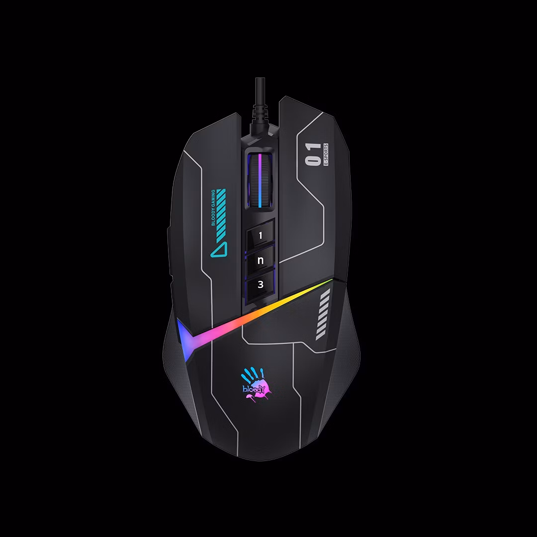 A4tech Bloody Myš W60 Max Activated, podsvícená herní myš, 12000 DPI, USB, Černá