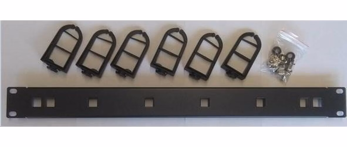 R GA-27, vyväzovací panel na káble 1U 19" - 6 plast.úchytov
