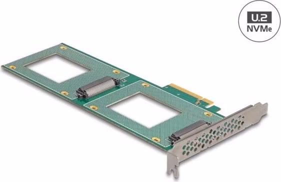 Delock Karta PCI Express 4.0 x8 na 2 x interní U.2 NVMe SFF-8639 - rozvětvení (DxŠ 236 x 87 mm)