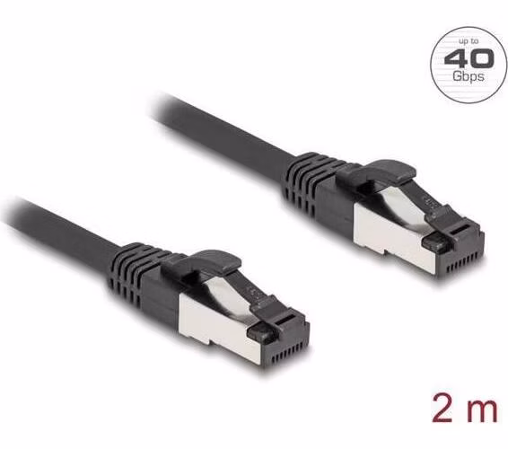 Delock Síťový kabel RJ45 Cat.8.1 S/FTP, délky 2 m, černá