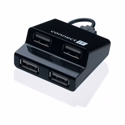 CONNECT IT USB hub 4 porty STEP - černý
