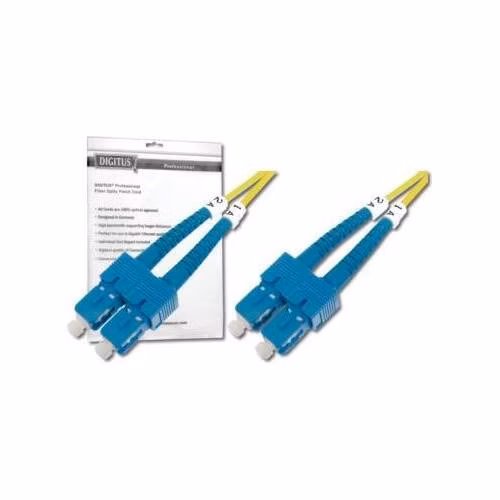 DIGITUS Fiber Optic Patch Cord, SC to SC, OS2, Singlemode 09/125 µ, Duplex, Length 1m