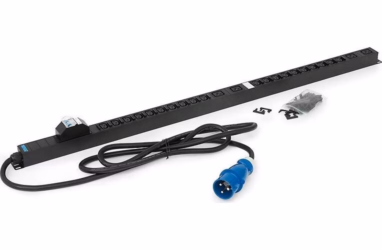 Triton 20xIEC C13 bezp.,4xIEC C19,2x16A jistič,3x6.0mm 3m kabel 32A IEC60309,RAL9005