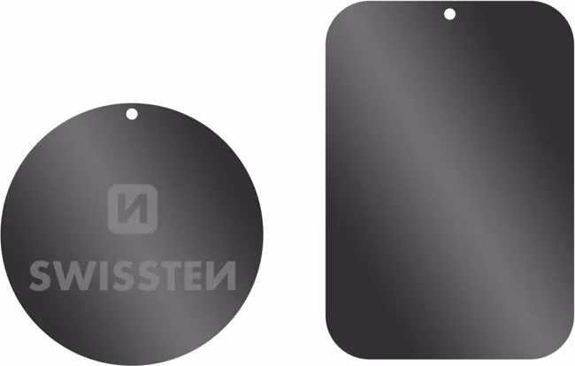 SWISSTEN SET KOVOVÝ LEPÍCÍ ŠTÍTEK A PODLOŽKA K MAGNETICKÝM DRŽÁKŮM DO AUTA (retail pack)