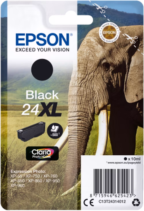 Epson Singlepack Black 24XL Claria Photo HD Ink