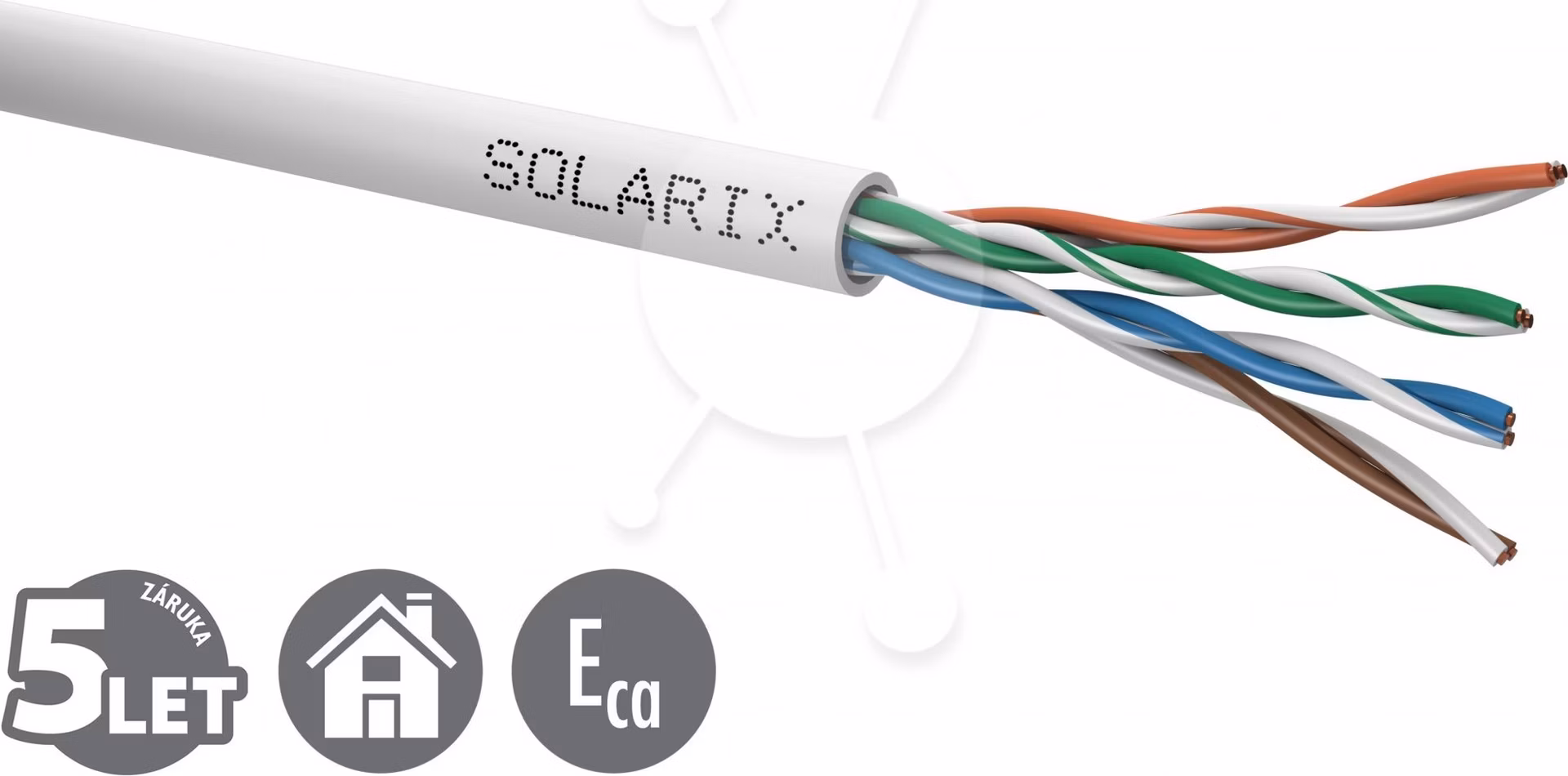Inštalačný kábel Solarix CAT5E UTP PVC Eca 100m/box SXKD-5E-UTP-PVC