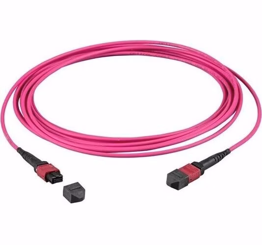 Optický kábel MTP-MTP, 15m Duplex OM4(50/125µm), LSOH, 3mm, Trunk Cable, fialový Typ-B