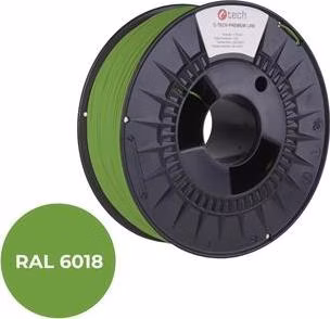 C-TECH tisková struna PREMIUM LINE ( filament ) , PLA, zelenožlutá, RAL6018, 1,75mm, 1kg