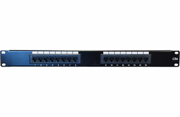 DATACOM Patch panel 16p., UTP, Cat5e, 1U, 19", LSA Krone