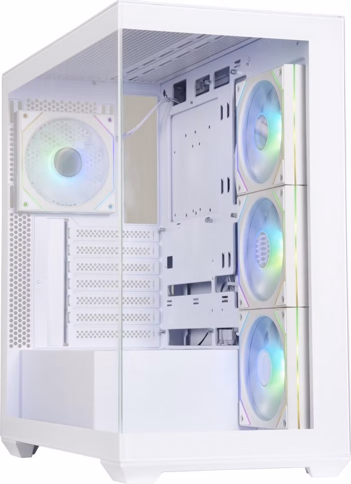 BitFenix skříň CETO Cube / 4x 120mm ARGB fan / 2x USB 3.0 / USB-C / tvrzené sklo / bílá