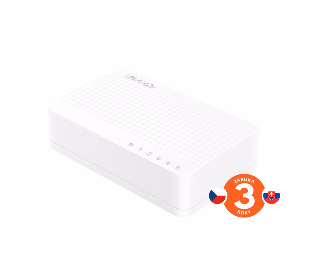 S105 5 x 10/100 Mb/s Mini Eco Switch, Desktop, Auto MDI/MDIX, do 1,5 Watt, fanless