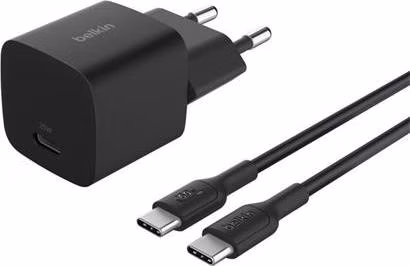 Belkin BOOST CHARGE™ 25W USB-C Power Delivery PPS nástěnná nabíječka + 1m USB-C na USB-C kabel, černá