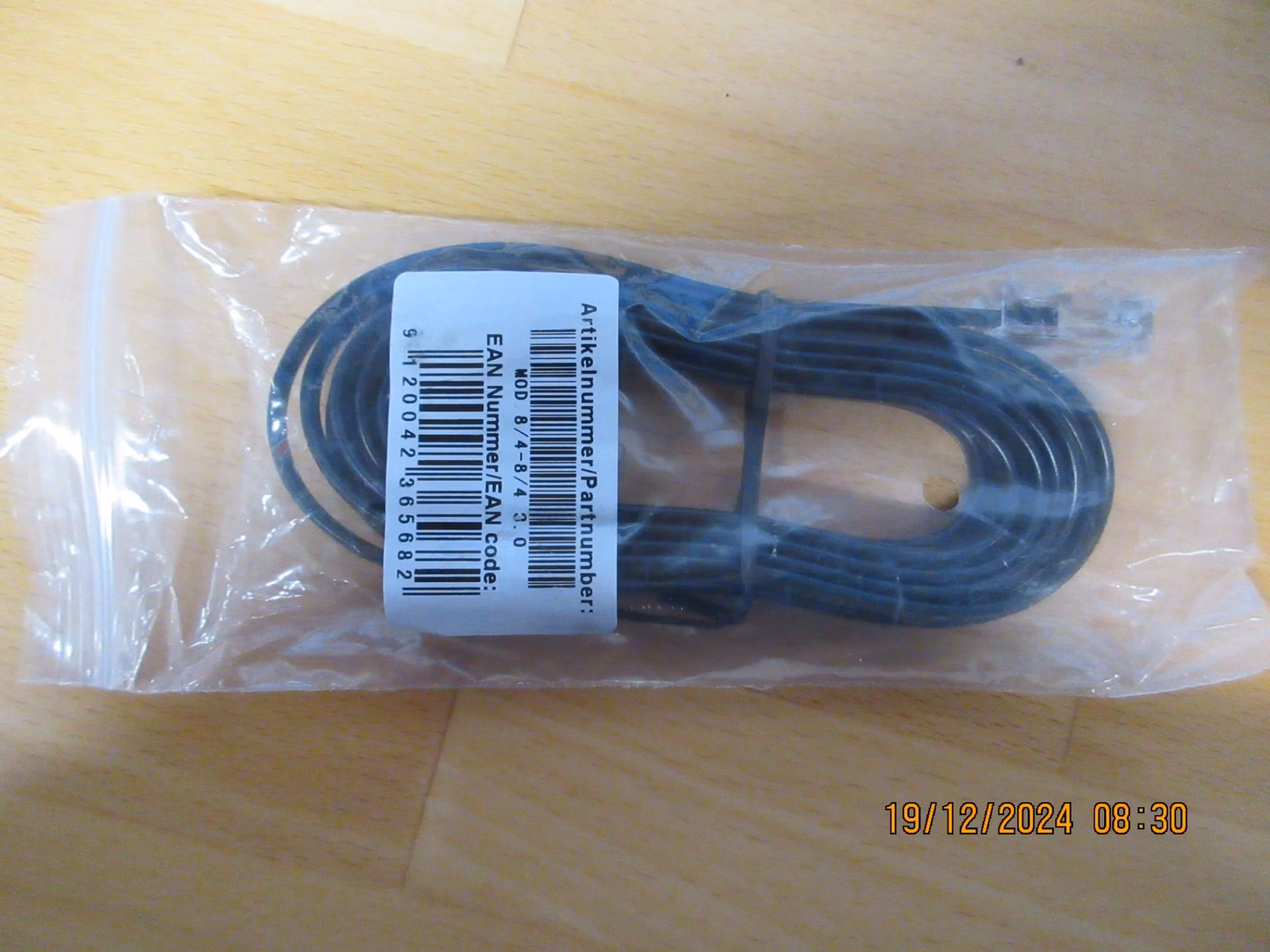 Prepojovací kábel telefónny, 1x RJ-45 1x RJ-45, 3m