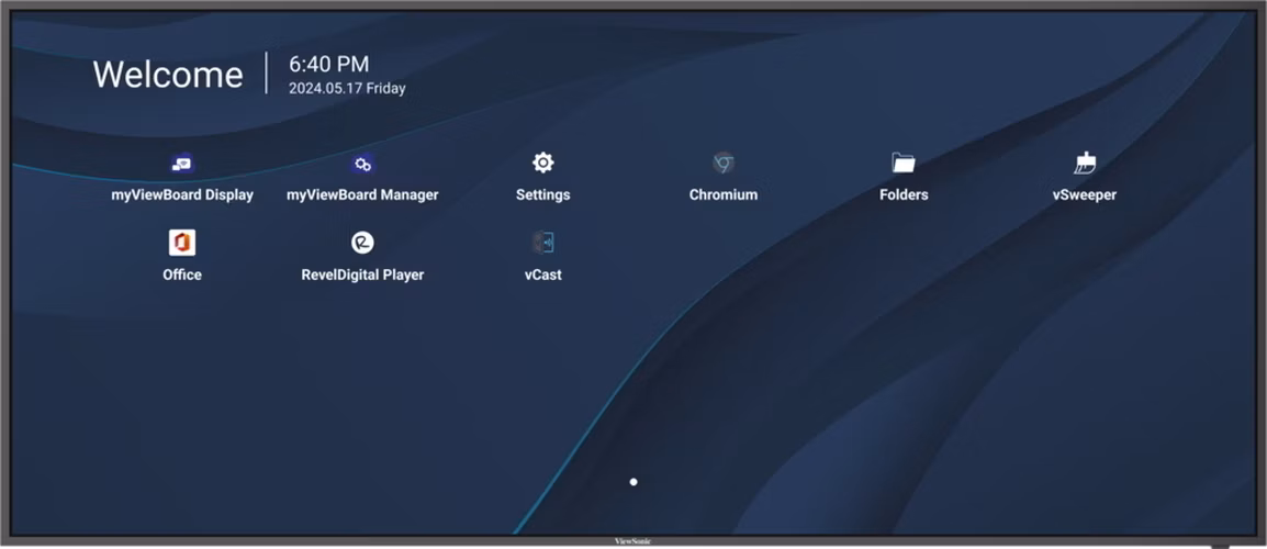 ViewSonic Prezentační Display CDE105UW/105"/WUHD/500nits,5000:1,8G RAM/128GB/ OPSslot/HDMIDP/USB/Audio/RS232/repro/black