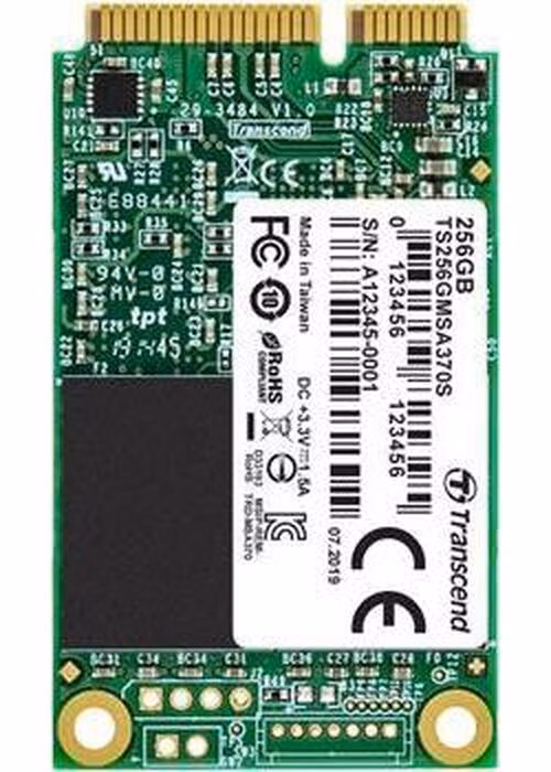 TRANSCEND MSA370S 256GB SSD disk mSATA, SATA III 6Gb/s (MLC), 530MB/s R, 400MB/s W