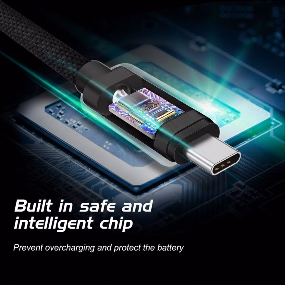 Swissten Datový kabel Textile USB-C / USB-C 0,5 m černý