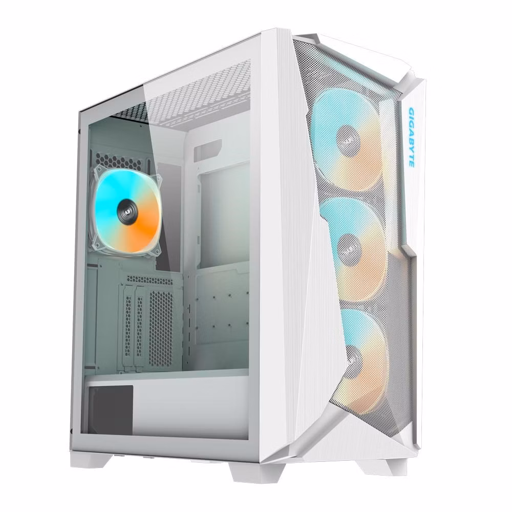 GIGABYTE case GB-C301GW V2, Mid tower, Průhledná bočnice, 4x 120mm ARGB Fan, bílá