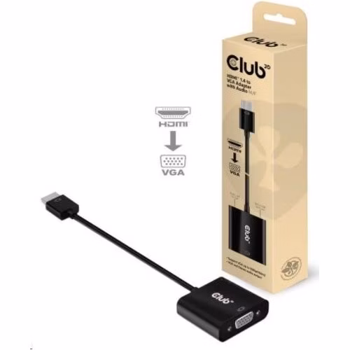 Adaptér HDMI Club3D 1.4 na VGA (M/F), aktívne so zvukom