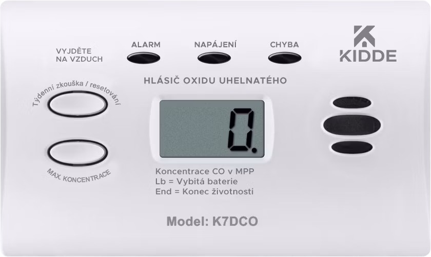 Kidde K7DCO detektor CO s displejem