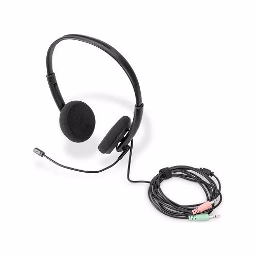 DIGITUS kancelářská náhlavní souprava na uši s redukcí šumu, 3,5 mm Stereo